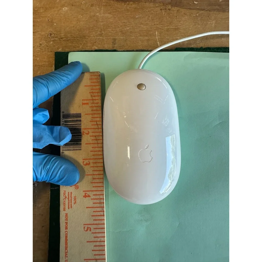 Apple Mighty Mouse A1152‎ Wired USB Optical Mouse White EMC 2058 Scroll Ball